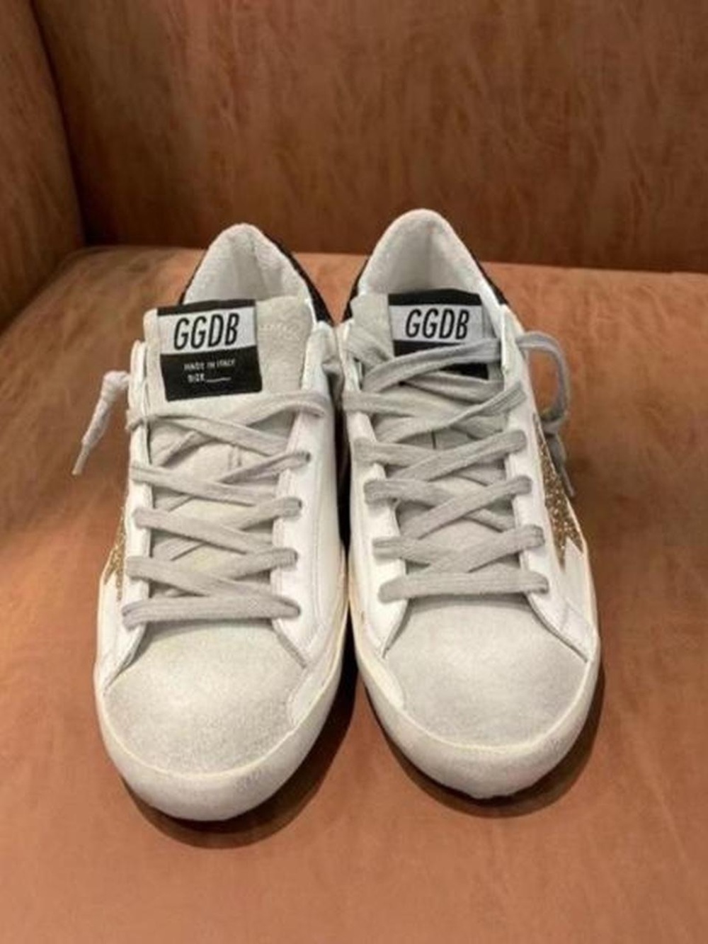 White Sneakers with Gold Star Accent